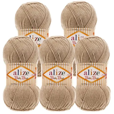 Produktbild von 5 x 100g Strickgarn ALIZE Baby Best uni Babywolle Wolle Antipilling 44 Farben