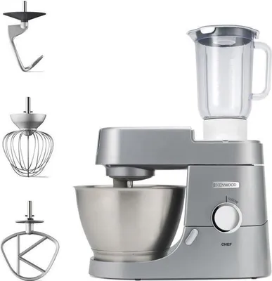 Immagine prodotto di Robot da cucina KENWOOD Chef KVC3110S, 1000 W, kit pasticceria e frullatore inclusi, grigio argento, ciotola in acciaio inossidabile
