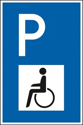 Produktbild von Dreifke® Schild I Parkplatzschild mit Behindertensymbol, spitze Ecken, Kunsts...