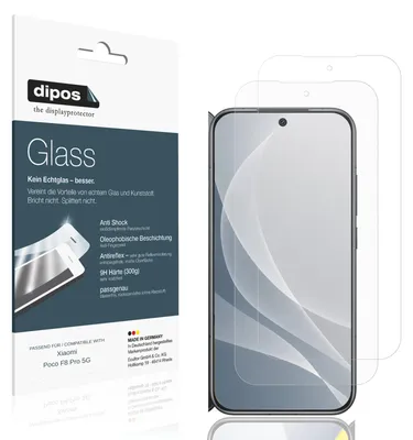 Produktbild von 2x Schutzfolie für Xiaomi Poco F8 Pro 5G matt - Anti-Shock 9H Folie dipos Glass Kunststoffglas