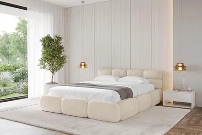 Produktbild von ALTDECOR Polsterbett mit Bettkasten - NOMA-v1 - 180x200 - Beige - Bett mit Matratze H3/H4, Doppelbett mit Stauraum und Latternrost, Boxbett mit Kopfteil