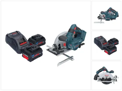 Image de Bosch GKS 18V-57-2 Professional Scie circulaire portative sans fil 18 V 165 mm Brushless + 2x ProCORE Batterie 8,0 Ah + chargeur