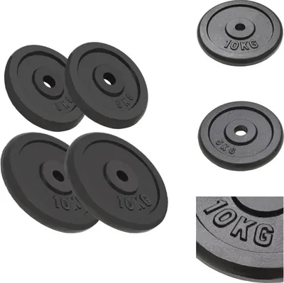 Immagine prodotto di vidaXL Piastre per pesi 4 pezzi 2x10 kg+2x5 kg in ghisa - Manubri e pesi