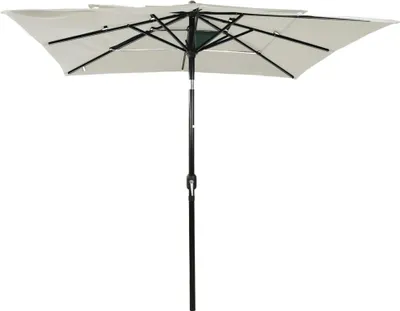Produktbild von vidaXL Sonnenschirm mit Aluminium-Mast 3-lagig Sandfarben 2,5x2,5 m