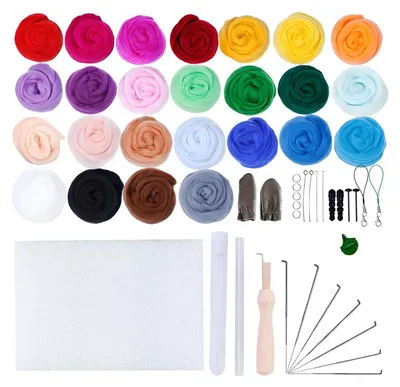 Productafbeelding van 100 g Viltwol in 10 Kleuren voor Creatieve DIY-projecten
