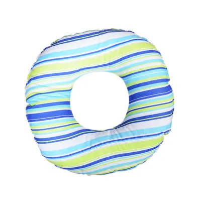 Image de Coussin rond postnatal rayures colorées 2