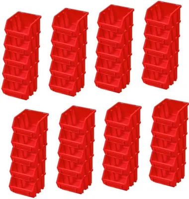 Produktbild von SuperSparSet 40x Sichtlagerbox 1 | HxBxT 7,5x11,6x11,2cm | Polypropylen | Rot