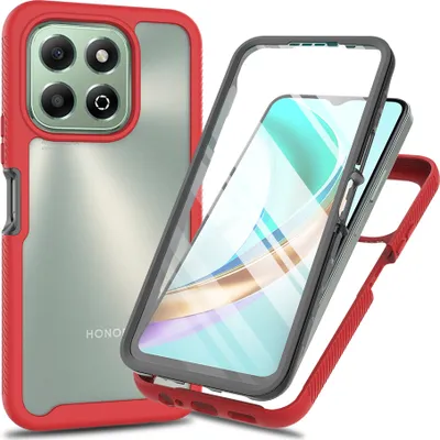 Obrázek produktu pro Pouzdro pro Honor X6B, nárazník s vestavěnou ochranou displeje 360° celotělové ochranné pouzdro Červený