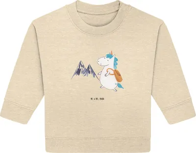 Produktbild von Mr. & Mrs. Panda Organic Baby Pullover Einhorn Bergsteiger 24. - 36. Monat - Natural Raw - Geschenk, Bullover, Urlaub, Unicorn, Einhörner, Abenteuer, Berge