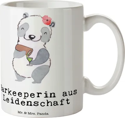 Produktbild von Mr. & Mrs. Panda Kaffeetasse Barkeeperin Leidenschaft - Weiß - Geschenk, tasse für büro, Teebecher, Bartender, Kurs, Teetasse, Trinkbecher, Ausbildung