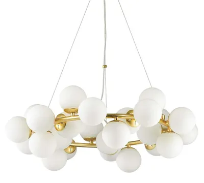Productafbeelding van Moderne hanglamp, wit metaal, 25 lampen, fitting G9, 3W per lamp, 3000K, warm licht
