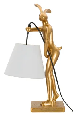 Produktbild von Mauro Ferretti Tischleuchte Kaninchenbestand E14 26x16x47 cm gold weiß