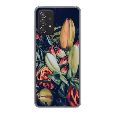 Produktbild von MuchoWow® Handyhülle Schutzhülle Hülle für Samsung Galaxy A33 5G Blumenstrauß - Stilleben - Blumen - Pflanzen - Rot Silikon Softcase Handy Hülle - Kartenhalter