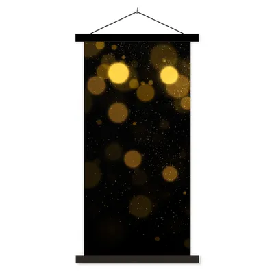Produktbild von MuchoWow® Textilposter Gold - Abstrakt - Luxus - Schwarz 40x80 cm mit schwarzem Rahmen - Wandemalerei