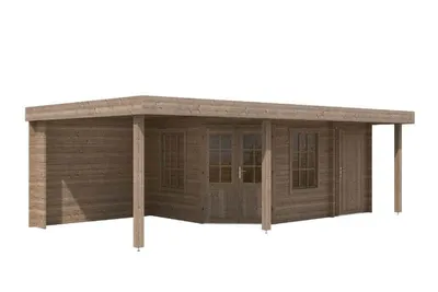 Produktbild von Alpholz Gartenhaus Johanna Plus 718x420cm aus Holz Natur 40mm Wandst.