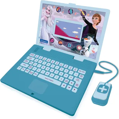 Produktbild von Lexibook Frozen Lern- und zweisprachiger Laptop Französisch/Englisch – Spielzeug für Kinder (Jungen & Mädchen) 130 Aktivitäten, Spielen und Musik Lernen – Blau und Lila – JC798FZi1