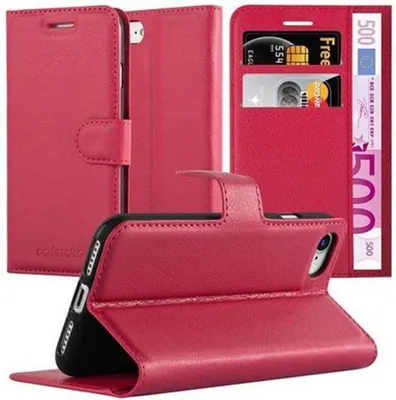 Immagine prodotto di Custodia Cadorabo per Apple iPhone 7 / 7S / 8 / SE 2020 custodia protettiva in rosso custodia per cellulare cover chiusura magnetica