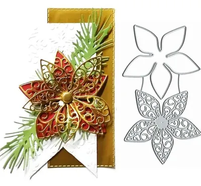 2er-Set Metall-Stanzformen, Blumen, 14,6x8,9 cm, für Karten & Scrapbooking