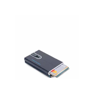 Immagine prodotto di PIQUADRO Portafoglio compatto quadrato blu RFID Blu Notte