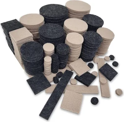 Produktbild von Filzgleiter 300 Stück Schwarz/Beige Mix selbstklebend für Möbel und Bodenschutz