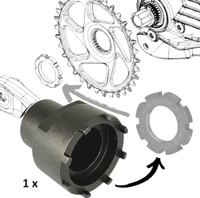 Produktbild von E-bike Kettenblatt Verschluss Lockring Tool Werkzeug für Brose Motor Drive S Bosch Gen.3 Gen4. Performance CX