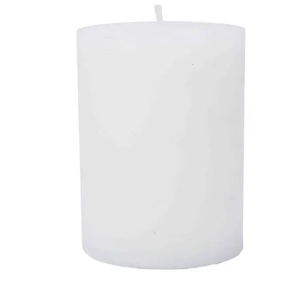 Produktbild von Stumpenkerze trendig weiß durchgefärbt aus Wachs Paraffin Höhe 10cm