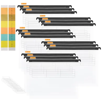 Immagine prodotto di 15 raccoglitori a sospensione formato A4 con linguette e inserti, ideali per l'ufficio e la scuola