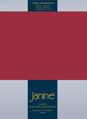 Produktbild von Janine Design Elastic-Jersey Spannbetttuch (für Box-Spring Betten) TOPPER 5001 Farbe granat Größe 200x200 cm