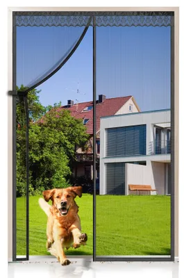 Produktbild von EXTSUD Fliegengitter für Türen, magnetisch, 70 x 200 cm, Insektenschutz für Balkontüren, Wohnzimmer, Terrassentüren, schwarz