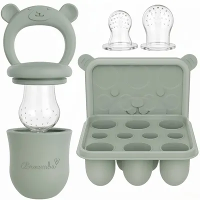 Imagen del producto de Set de tetinas de silicona para bebés, incluye 3 unidades, sin BPA, color verde
