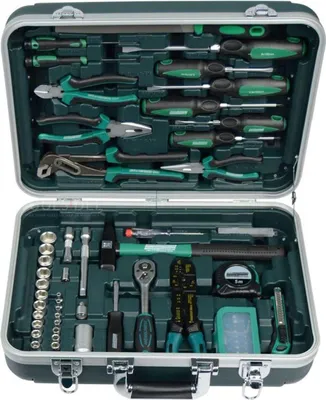 Produktbild von Brüder Mannesmann Werkzeug-Set; 108-teilig; Modell 29089; Chrom-Vanadium-Stahl; 47,5 x 35 x 16 cm; robuster Hartschalenkoffer mit 3 Fächern