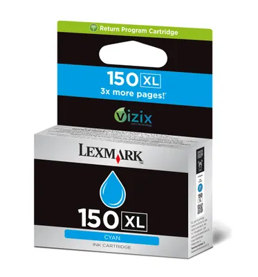Obrázek produktu pro Lexmark 14N1615E, Vysoká (XL) výtěžnost, Azurová, 1 kusů
