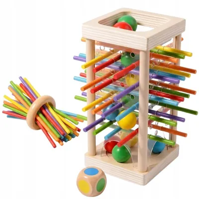 Produktbild von Holz Stäbchen Spiel 2-in-1 Montessori Geschicklichkeitsspiel
