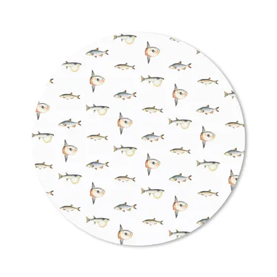 Produktbild von MuchoWow® Mauspad Mousepad Fisch - Pastell - Muster 30x30 cm - Mousepads - Maus Mat - Pad - Mausunterlage - Tischunterlage - Schreibtischmatten