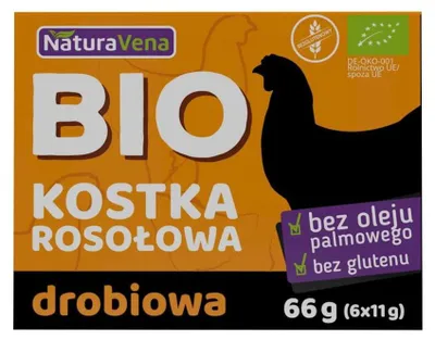 Zdjęcie produktu dla BULION - KOSTKI DROBIOWE BEZGLUTENOWE(6 x 11 g) 66 g - NATURAVENA