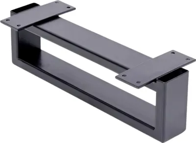 Produktbild von Möbelbein, Möbelfüße, Schrankfuß, Rechteckiges Möbelbein, 1 Stück, 38 x 11cm, mattschwarz Stahl Pulverbeschichtet, Stabil, hohe Qualität