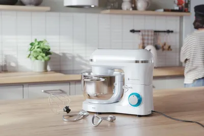 Produktbild von KitchenBrothers 2000W Küchenmaschine - Küchenroboter - 6,2L - Mixer mit Rührschüssel - Küchenmixer - Perlweiß