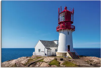 Produktbild von ARTland Leinwandbild Der Leuchtturm Lindesnes Fyr in Norwegen Größe: 60x40 cm