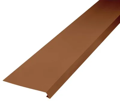 Produktbild von INEFA Dachstreifen für Dachrinne, einseitig gekantet 2m Braun Rinneneinhang mit Wasserfalz, aus PVC-U, Dachrinnenzubehör, Germany