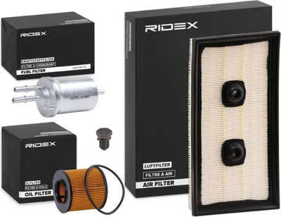 Produktbild von RIDEX Filterset Inspektionspaket Filtersatz für VW Golf V Schrägheck (1K1) TOURAN (1T1, 1T2) GOLF PLUS (5M1, 521) für AUDI A3 Sportback (8PA)