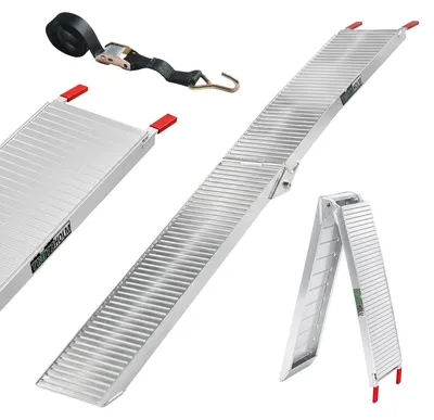 Produktbild von TRUTZHOLM 1x Auffahrrampe Alu klappbar 205 cm 340 kg Tragkraft rutschhemmend gerillt Verladerampe