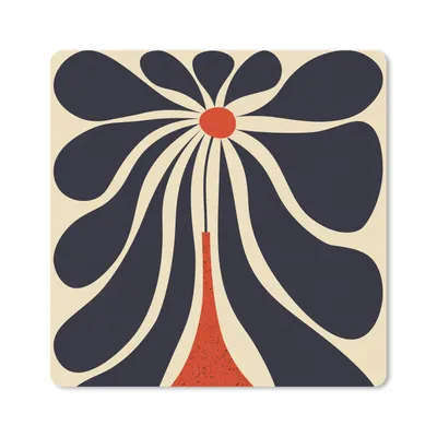 Produktbild von MuchoWow® Mauspad Mousepad Blumen - Vase - Pflanze - Rot 20x20 cm - Mousepads - Maus Mat - Pad - Mausunterlage - Desk Mat - Bureauartikeln