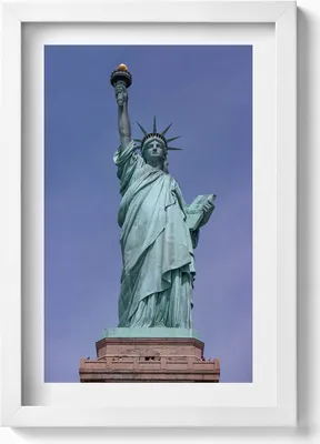 Produktbild von Freiheitsstatue in New York USA– Wandbild mit Rahmen – Gerahmtes Bild  – Wanddekoration – 20x30 cm – Weiß