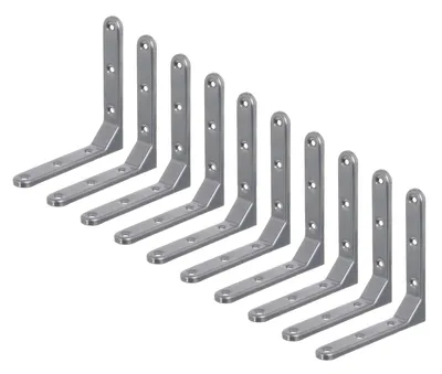 Produktbild von Alberts 10 x Zierwinkel 130 x 130 x 21 mm – aluminiumgrau, Möbelwinkel & Eckwinkel
