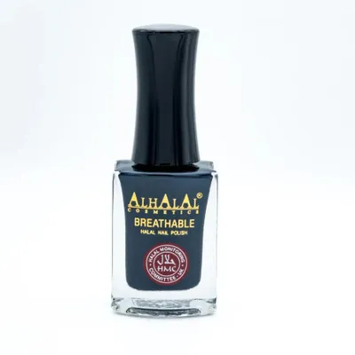 Produktbild von AL-142 AFSHEEN Halal Atmungsaktiver Nagellack Schwarz – vegan, alkoholfrei, wudu geeignet, langanhaltend & tierversuchsfrei