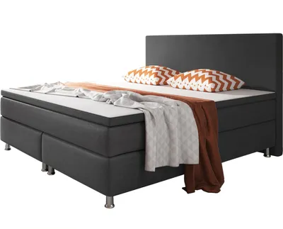 Produktbild von Boxspringbett Berlin 140x200 cm Webstoff Anthrazit
