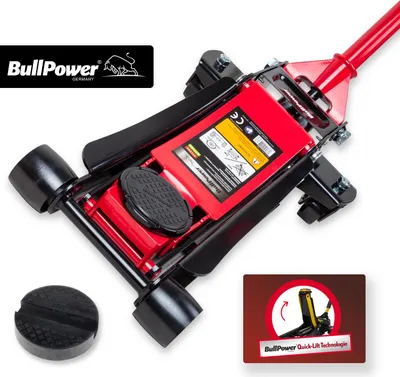 Produktbild von BullPower BP7000 Hydraulischer tiefer Racing 3T Rangierwagenheber Wagenheber 3 Tonnen mit Quicklift 3000kg 90-435mm + 2x Gummiauflage