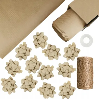 Obrázok produktu pre EKO Vianočný darčekový baliaci papier S + RETAILS set béžový