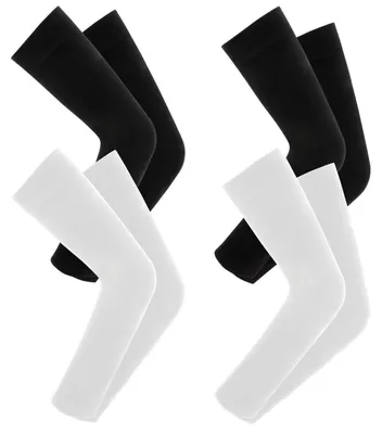 Produktbild von Armstulpen Gaming Sonnenschutz Kompressions Ärmlinge Kühlend Anti-Rutsch 4er Set Schwarz Weiß