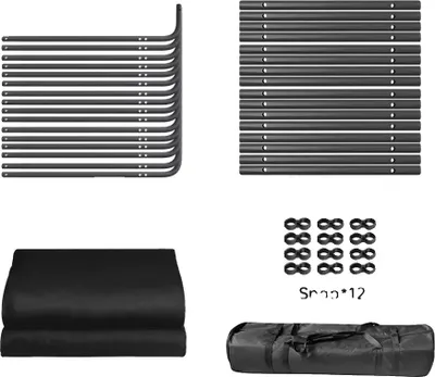 Obrázek produktu pro Pozadí pro fotografování, mušelínový materiál, snadné nastavení, 24x3M černá sada
